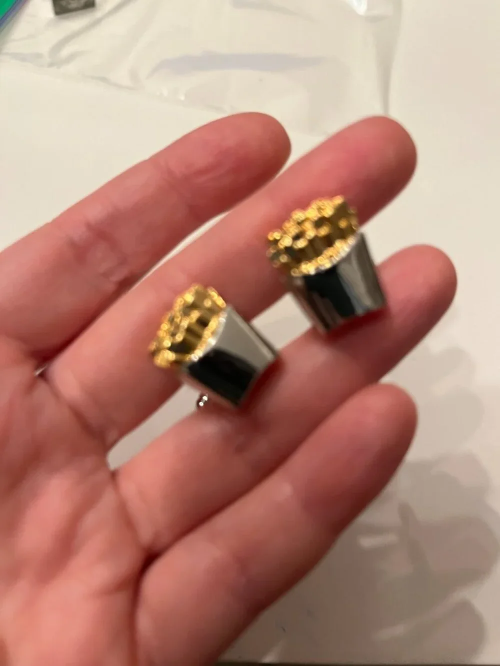 Cufflinks - French Fry Cufflinks (Cuff Links) Set Novelty Food Men Accessories